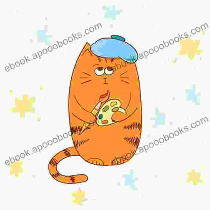 A Cartoon Cat With A Paintbrush And Palette, Ready To Create A Masterpiece Cat Lovers Colorful Cartoon Illustrations