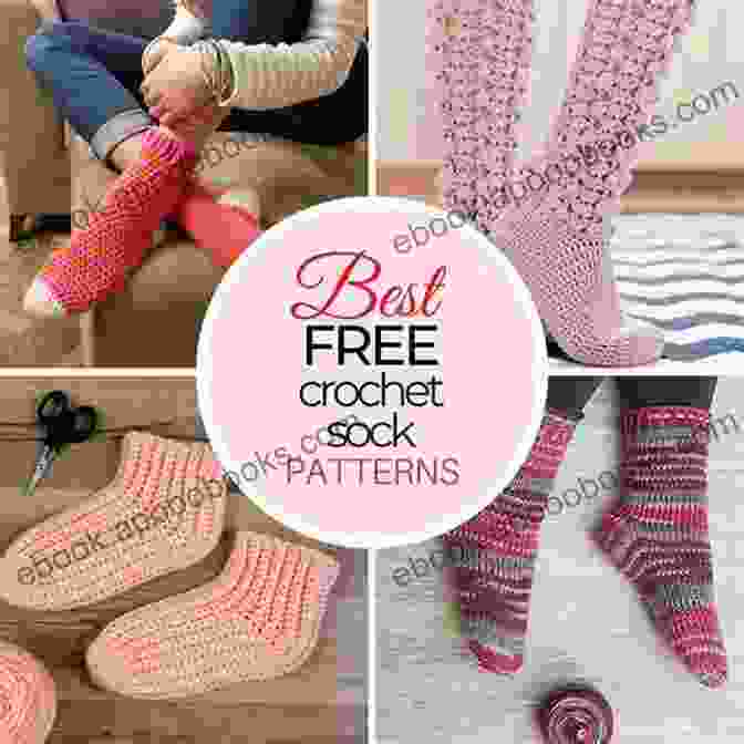 A Collage Of Crocheted Sock Designs From The Book, More Crocheted Socks. More Crocheted Socks: 16 All New Designs