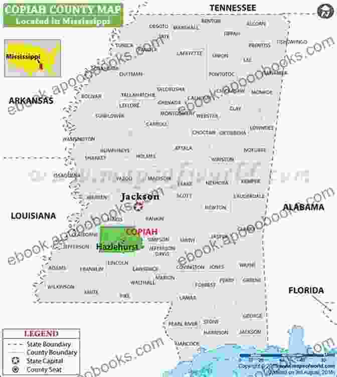 A Detailed Map Of Copiah County, Mississippi Copiah County LaTricia M Nelson Easley