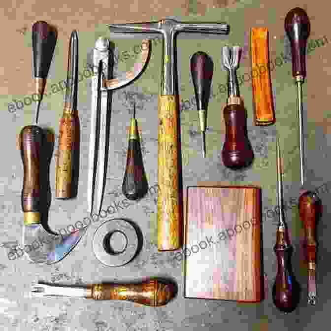 A Modern Leatherwork Artist In A Studio Using Traditional And Digital Tools Tools For Leatherwork A Collection Of Historical Articles On Leather Production