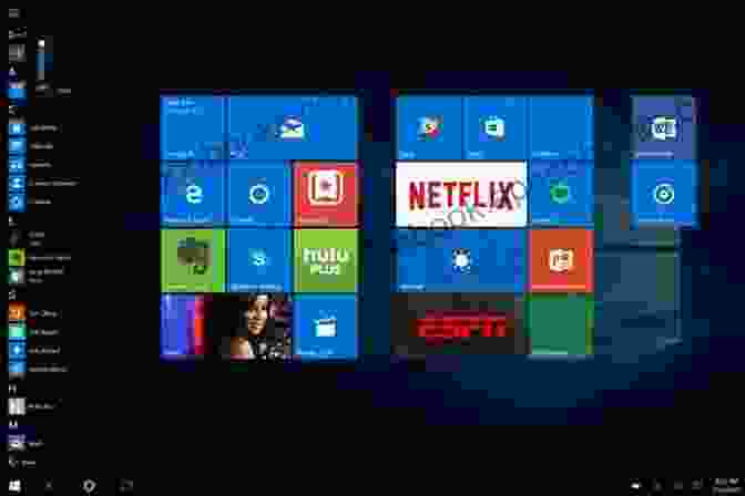 A Screenshot Of The Windows 10 Desktop Environment, Highlighting Its Familiar Start Menu, Taskbar, And Live Tiles. Computer Hardware Ubuntu Linux Window 10 Internet s Hindi Ebook