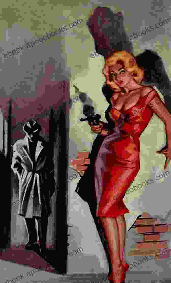 Book Cover Featuring A Woman With A Gun And A Man With A Mask The Hitwoman And The Sacrificial Lamb: A Comical Crime Caper