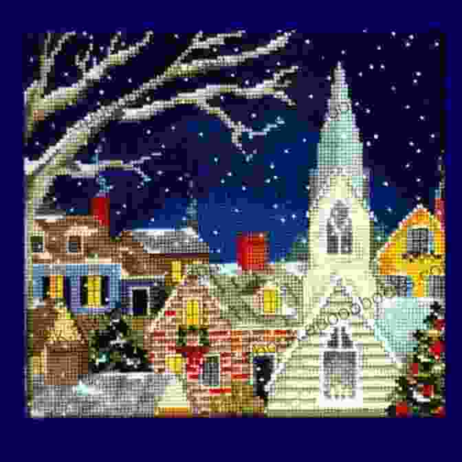 Christmas Town Village Cross Stitch Patterns 12 Christmas Projects Gift For Embroiderer: Christmas Town Christmas Village Northern Reindeer Bear On The Clock Snowman Winter Moon Evening