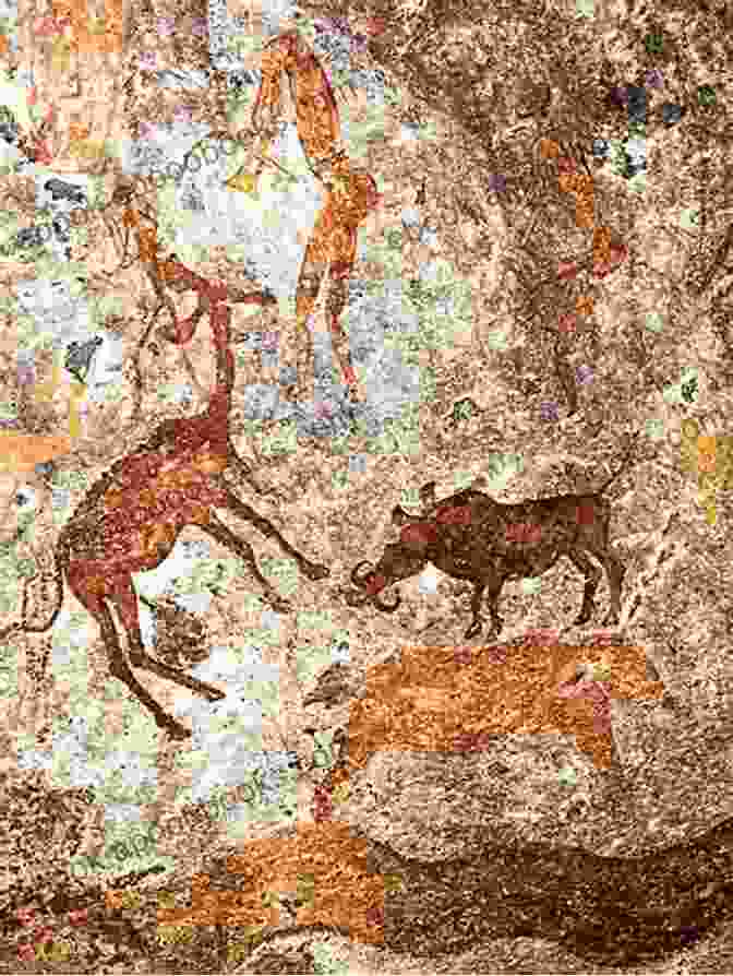 Close Up Of Ancient Rock Art Depicting Human Figures And Animals Time Travel To Africa: Historical Explorations Of The South African Landscape