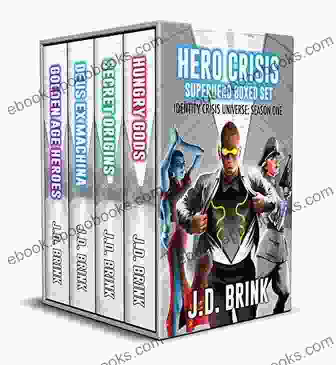 Cover Of The Superhero Fiction For Adults Identity Crisis Universe Book, Featuring A Group Of Superheroes In Action. Hungry Gods: Superhero Fiction For Adults (Identity Crisis Universe 1)