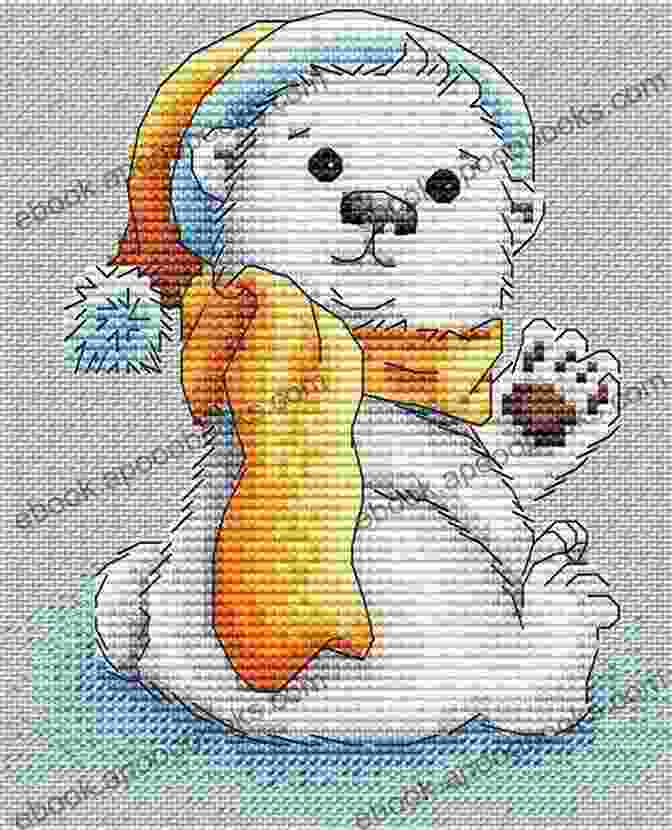 Polar Bear Cross Stitch Patterns 12 Christmas Projects Gift For Embroiderer: Christmas Town Christmas Village Northern Reindeer Bear On The Clock Snowman Winter Moon Evening