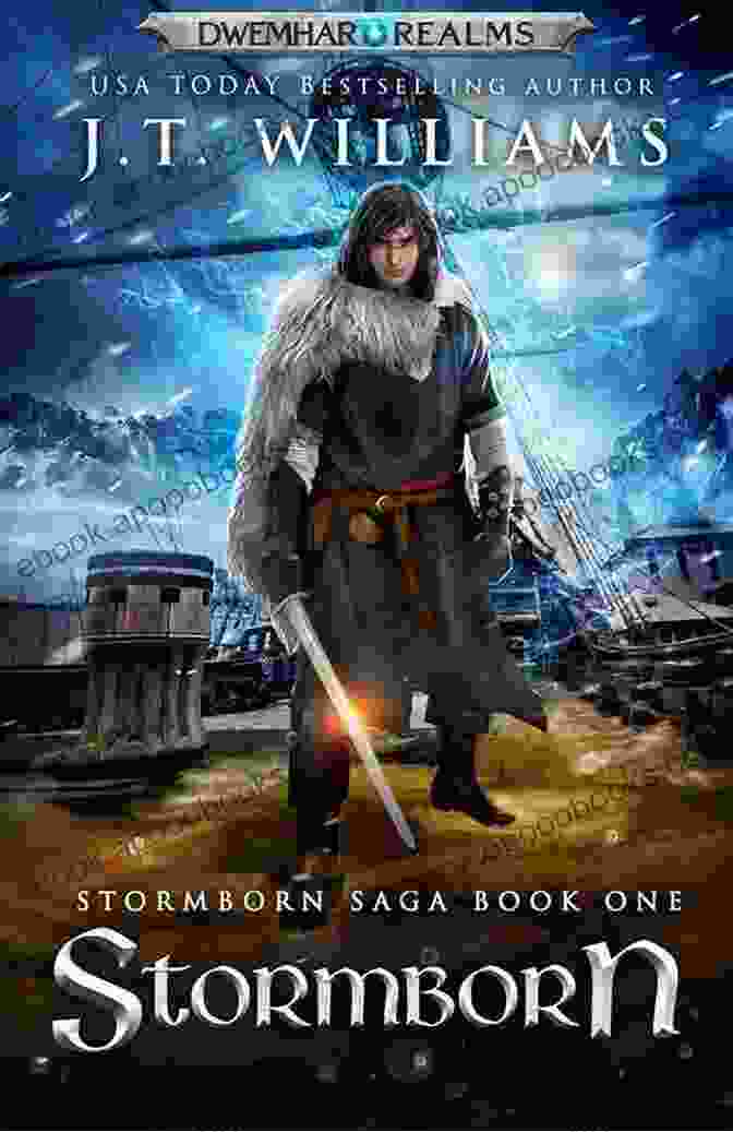 The Tale Of The Dwemhar Stormborn Saga Book Cover Featuring A Majestic Elf Wielding A Sword Against A Stormy Landscape Shards Of Etha (Clockmaster S Shroud #2): A Tale Of The Dwemhar (Stormborn Saga 8)