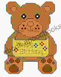 Happy Birthday Teddy Bear Cross Stitch Chart/ Pattern Whole Half And Backstitch Used: Suitable For Putting In Card Frames Using In A Larger Design